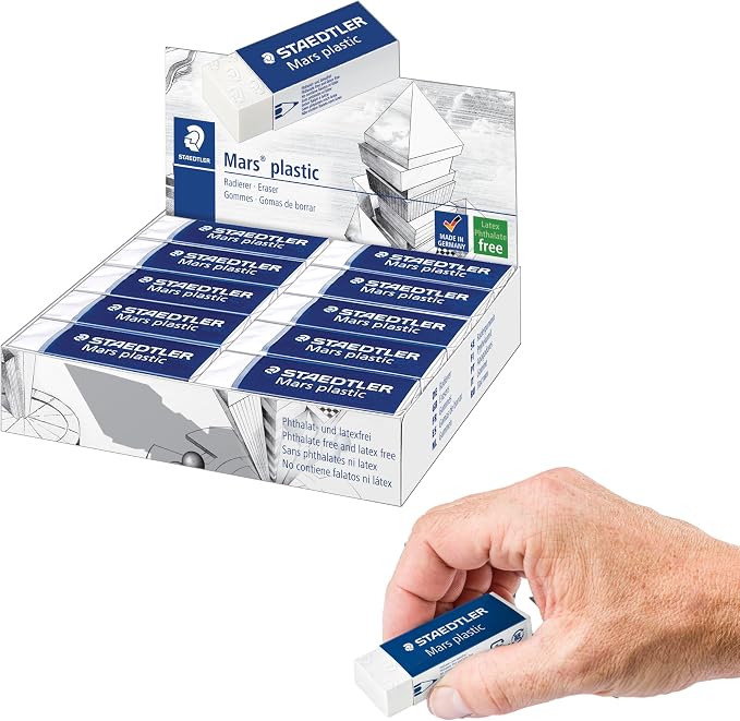 STAEDTLER Mars Plastic Vinyl Erasers, Minimal Crumbling by Staedtler