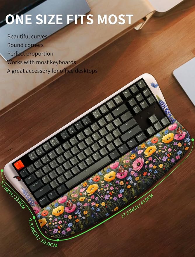 Ergonomic Wave Wrist Rest with Keyboard Stand, Cushioned Palm Rest, Comfortable - Image 6