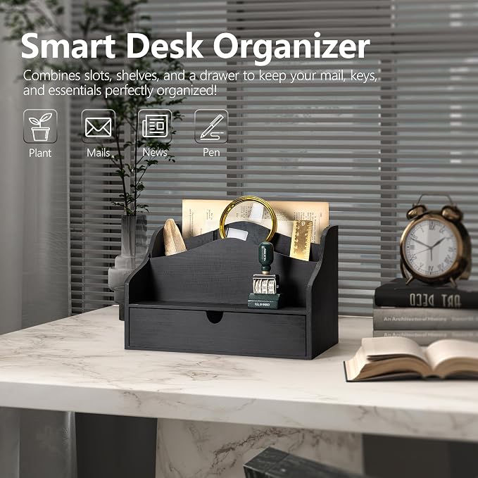 Rebee Vision Pine Wooden Mail Organizer - Image 3