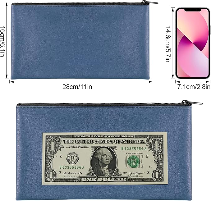 4Pack Money Bag 11 X 6 ", Safe Durable Money Bags - Image 2