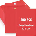 Geyee 100 Pcs Clasp Manilla Envelopes 10 x 13 Inch Gummed Colored Envelopes by Geyee