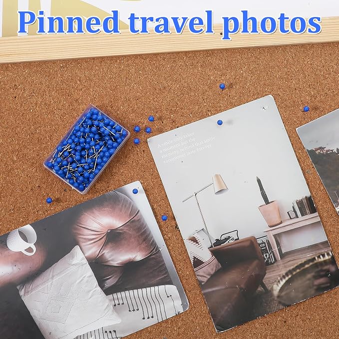 200 PCS Blue Push Pins for Map, Small Round Head Map Pins for Travel Map - Image 6
