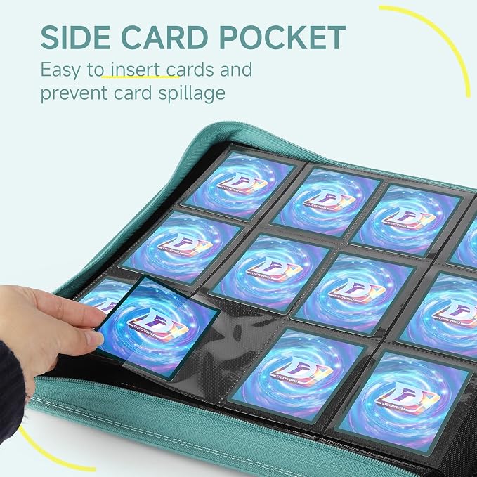 Trading Card Binder with Zip, 12 Pockets Card Binder, 720 Double Sided Pocket - Image 5