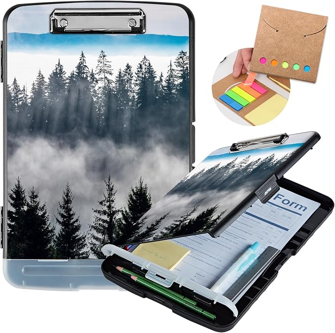 Clipboard with Storage, Heavy Duty Plastic Storage Clipboard with Low Profile - Image 2