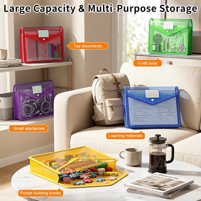 Plastic Expanding File Folder, Transparent Envelopes - Image 3