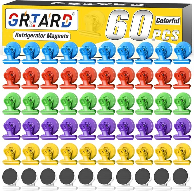 Grtard 60 Pack Magnetic Clips Heavy Duty, Magnet Clips by Grtard
