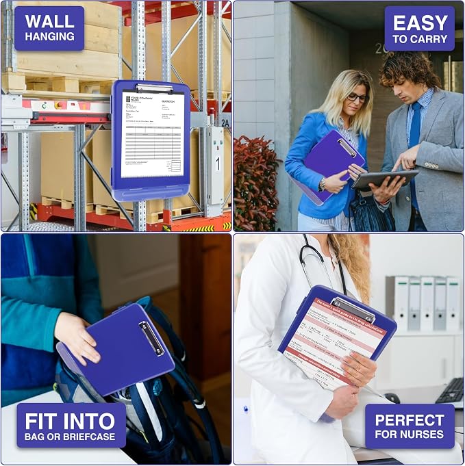 Sooez Clipboard with Storage, Clip Board 8.5 x 11 with Pen Holder, Plastic - Image 7