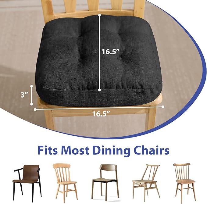 IASEAHK Chair Cushions for Dining Chairs, Dining Chair Cushions, Tufted Indoor - Image 3