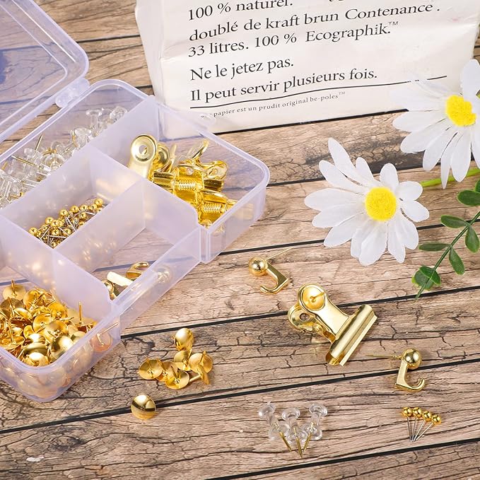 310 Pcs Gold Push Pins Set Thumb Tacks Decorative Push Pins - Image 4