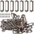 50 PCS Metal Label Holders 60x17mm Red Bronze by Qjaiune