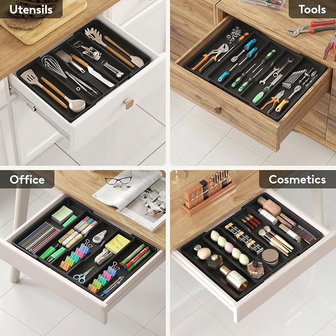 Lifewit Utensil Organizer, Expandable Kitchen Drawer Tray, Adjustable Cutlery - Image 8