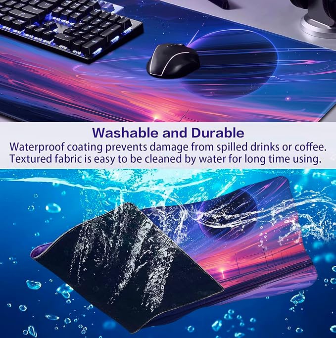 Space Landscape Computer Mouse Pad, XXL Laptop Gaming Mouse Keyboard Pad | - Image 6