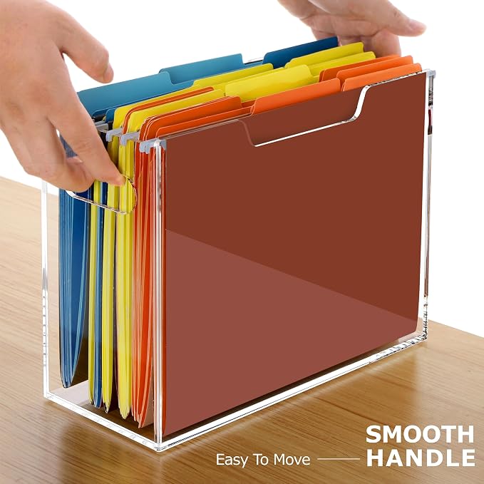 Clear Acrylic Hanging File Organizer Box - Image 3