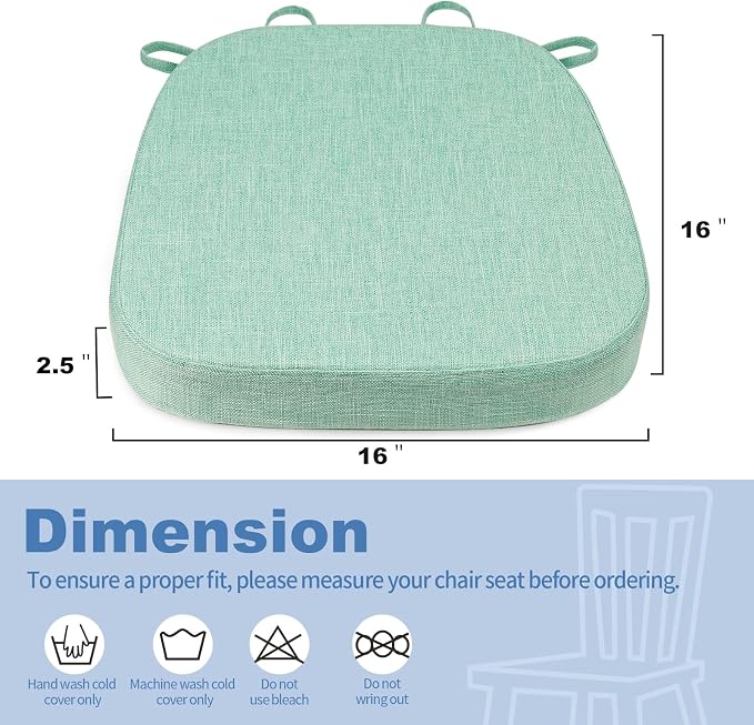 BUYUE Thickened 2.5" Dining Chair Cushions Set of 6, U-Shape High Density Foam - Image 3