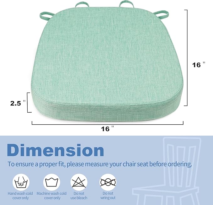 BUYUE Thickened 2.5" Dining Chair Cushions Set of 4, U-Shape High Density Foam - Image 3