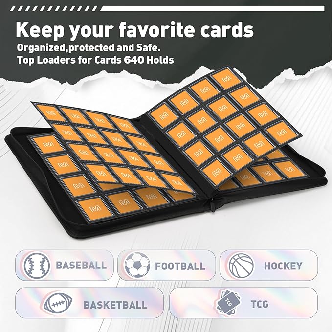 16 Pocket Toploader Binder, Holds 640 Top Loaders, Top Loader Binder - Image 2