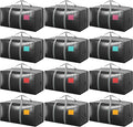 12 Pack Moving Bags with Full-Open Side Zipper, Extra Large 93L Heavy Duty by RMOHRO