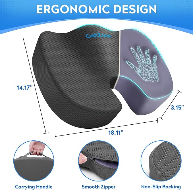 CushZone Seat Cushion, Office Chair Cushions, Car Seat Cushion, Non-Slip - Image 4