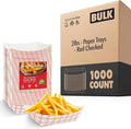 Stock Your Home Paper Food Boats, 2 lb Disposable Red and White Checkered Trays by StockYourHome