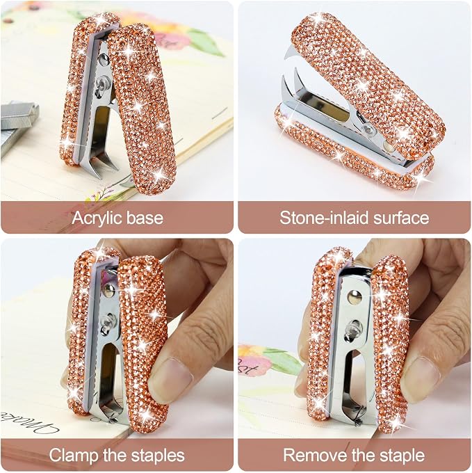 MultiBey Acrylic Staples Remover, Handmade Rhinestone Crystal Staple Removal - Image 4