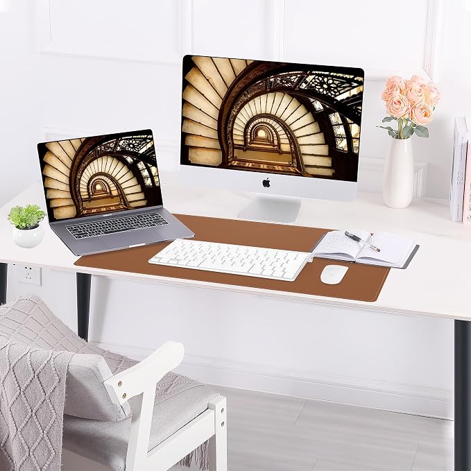 AFIING Leather Desk Mat, 23.6" x 13.8", Desk Pad Protector | Dual-Sided & PU - Image 10