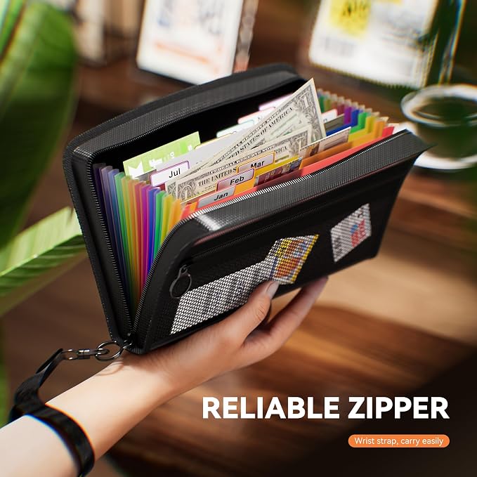 ThinkTex Receipt Coupon Organizer, 12 Pockets Small Accordion File Organizer - Image 6