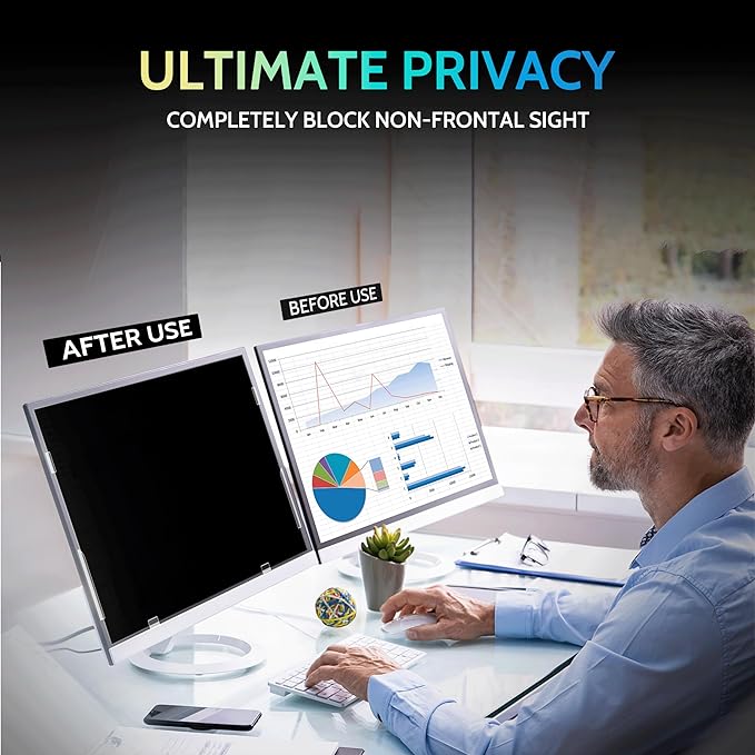 Peslv 32 Inch Privacy Screen for Computer Monitor 16:9 Aspect Ratio, Eye - Image 2