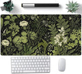 Floral Desk Mat Green Leaves Plant Desk Pad Matt by Nasdalgias