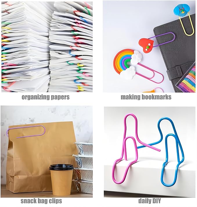 50 Pack 4 Inches Jumbo Paper Clips, Vinyl Coated Multicolored Extra Large Mega - Image 8