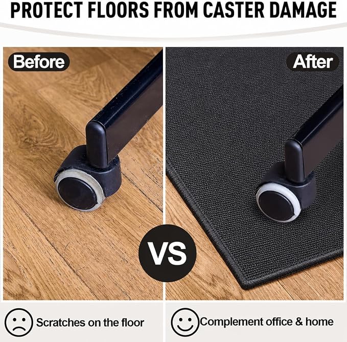Office Chair Mat for Hardwood Floors, 48 x 35.5 in Non-Slip Desk Chair Mat for - Image 4