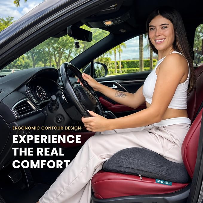 SitCushion Car Seat Cushion for Long Driving – X Large Memory Foam Seat Cushion - Image 7