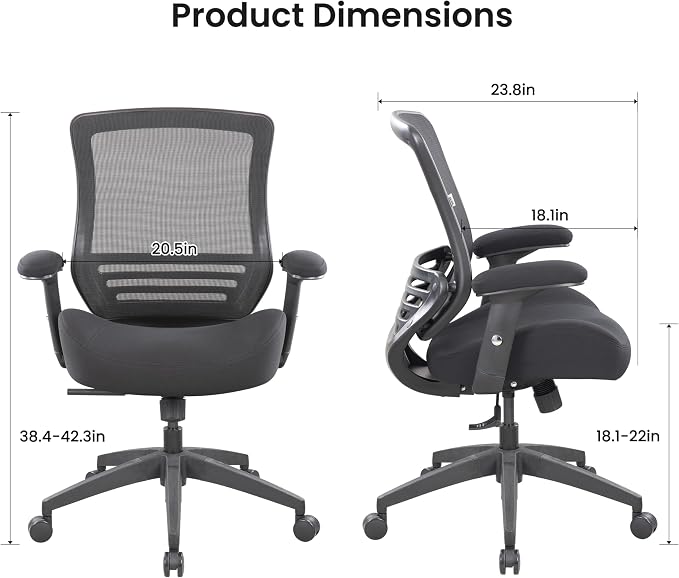 BOLISS 400lbs Office Chair Mesh Ergonomic Super Soft Thick and Wide Cushion - Image 3