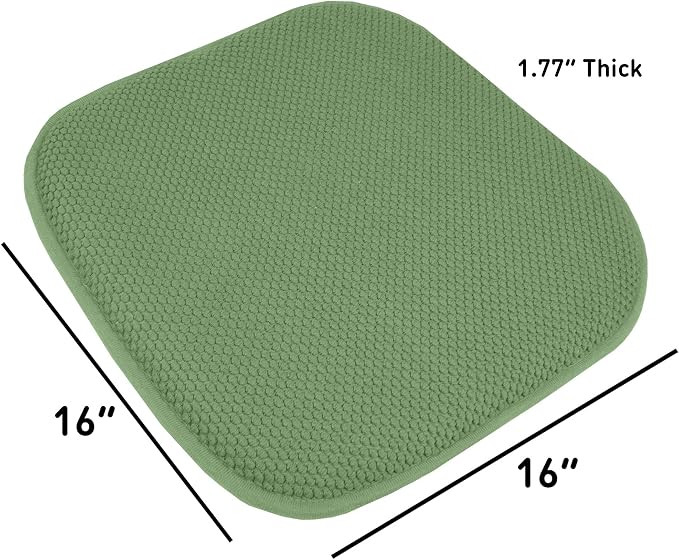 Sweet Home Collection 4 Pack Memory Foam Honeycomb Nonslip Back 16" x16" - Image 4