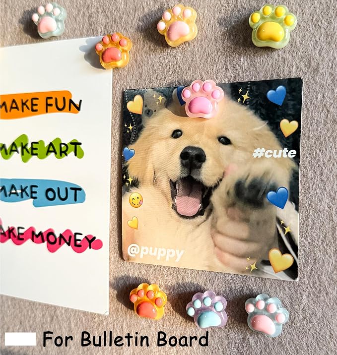 30 pcs Cat Paw Push Pins, Cute Animal Decorative Thumbtacks, Cartoon Drawing - Image 4