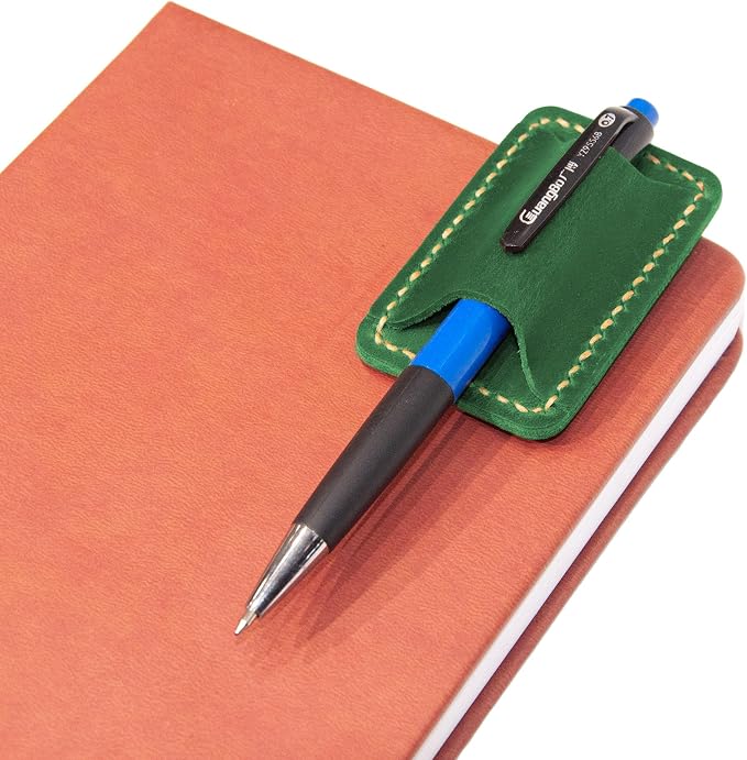 Handmade Leather Pen Holder Clip Notebook Pen Loop Stylish, Leather Pen - Image 4