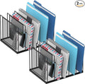 File Organizer for Desk, 5-Section Vertical File Sorter, Paper Holder Organizer by JMHUD