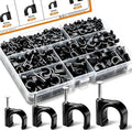mankk 200PCS Cable Clips Nail in Cable Clips Black Wire Clips 4/6/8/10mm Round by mankk