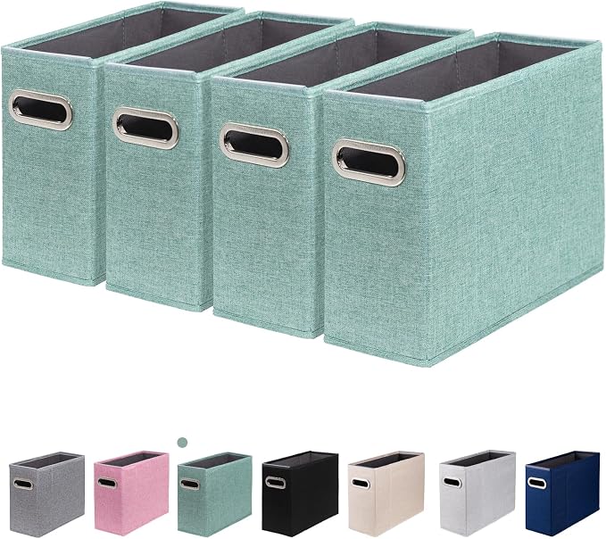4 Packs Letter Size File Organizer, File Folders Organizer, Fabric Storage Box by ComfortKeeper