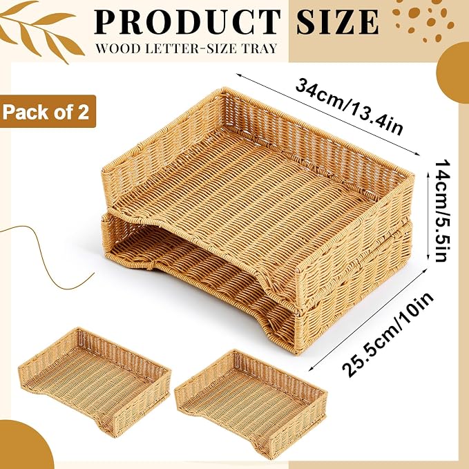 Yeaqee 2 Pcs Paper Tray Organizer - Image 2