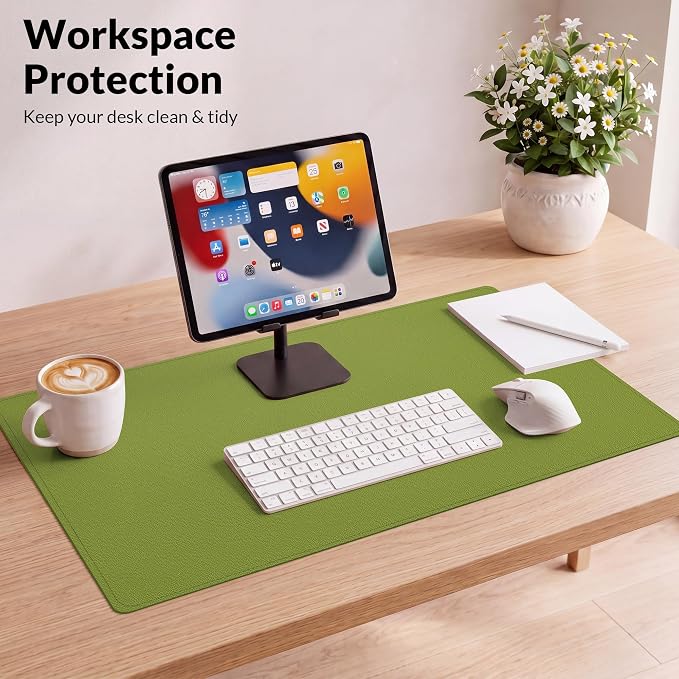 AFIING Cork Desk Mat, 35.4" x 17", Olive Green, Desk pad Protector | Dual-Sided - Image 6