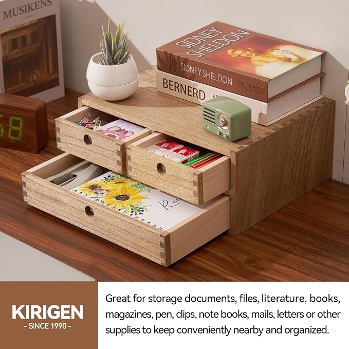 KIRIGEN Solid Wood Desktop Organizer - Image 4