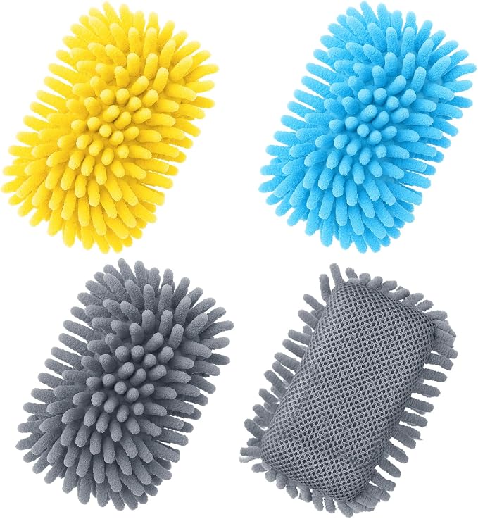 Zonon 4 Pieces Dry Erase Eraser Microfiber Shag Washable Whiteboard Eraser by Zonon