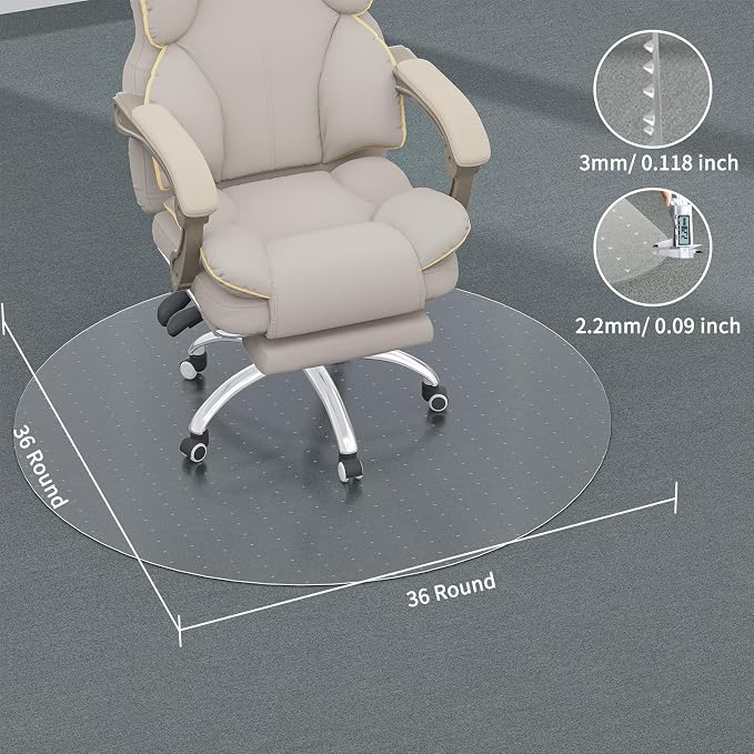 36" x 36" Round Office Chair Mat - Image 6