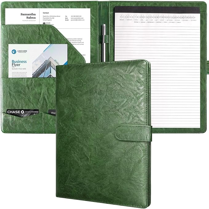 Mymazn Padfolio, Portfolio Folder, Legal Pad Holder, Resume Folder | Faux by Mymazn