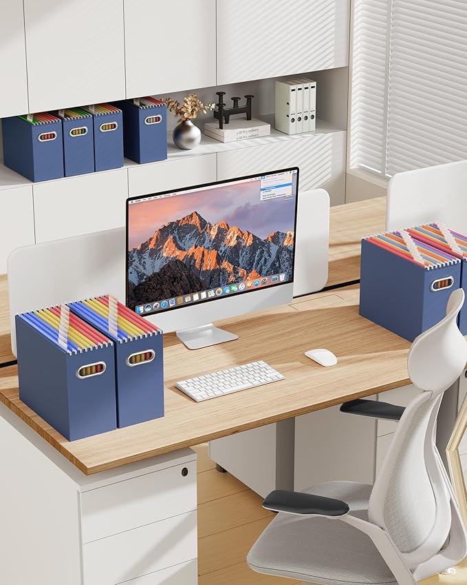 Oterri File Organizer Box, Portable Collapsible Cardboard File Folder Organizer - Image 3