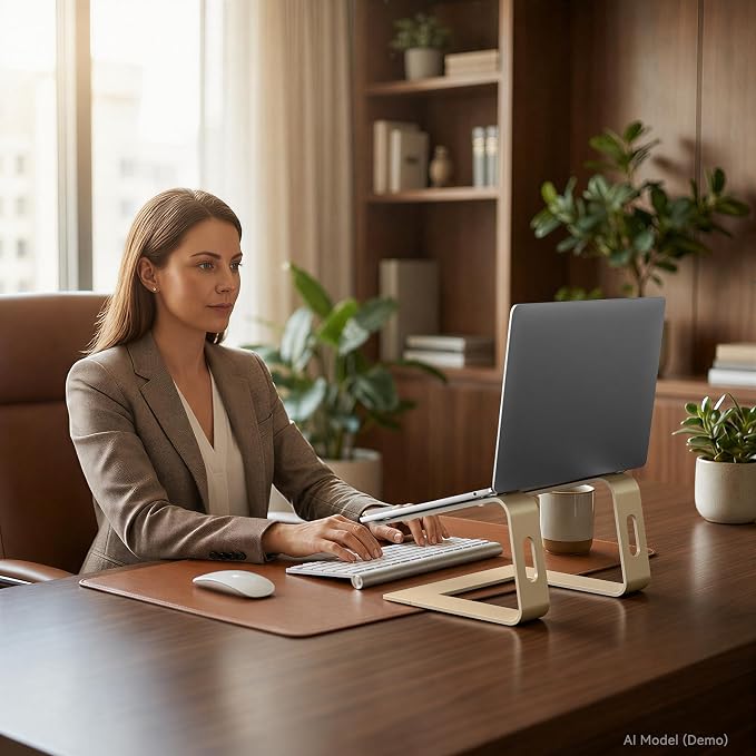SOUNDANCE Laptop Stand, Aluminum Computer Riser, Ergonomic Laptops Elevator - Image 7