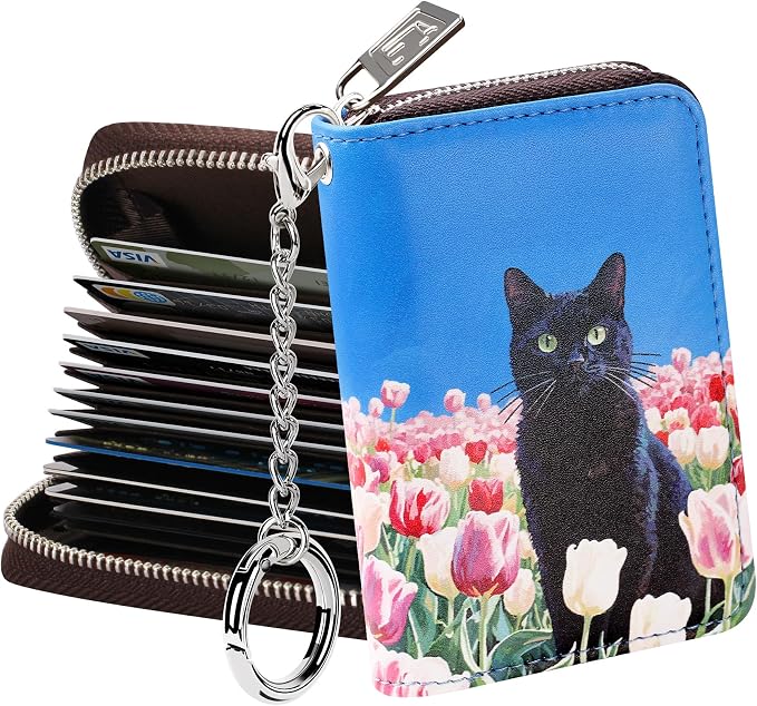 FurArt Zipper Wallet Women, RFID Blocking Credit Card Wallet, Business Card by FurArt