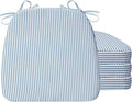 AAAAAcessories D-Shaped Chair Cushions, Machine-Washable Cover, Pinstripe Blue by AAAAAcessories