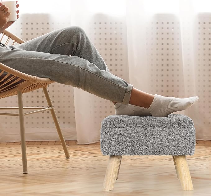 OGEMXU Storage Ottoman, Small Storage Ottoman Foot Stool - Image 2
