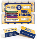June Gold 10 Large White Vinyl Erasers by JuneGold